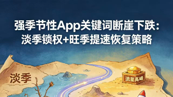 强季节性App关键词断崖下跌：淡季锁权+旺季提速恢复策略
