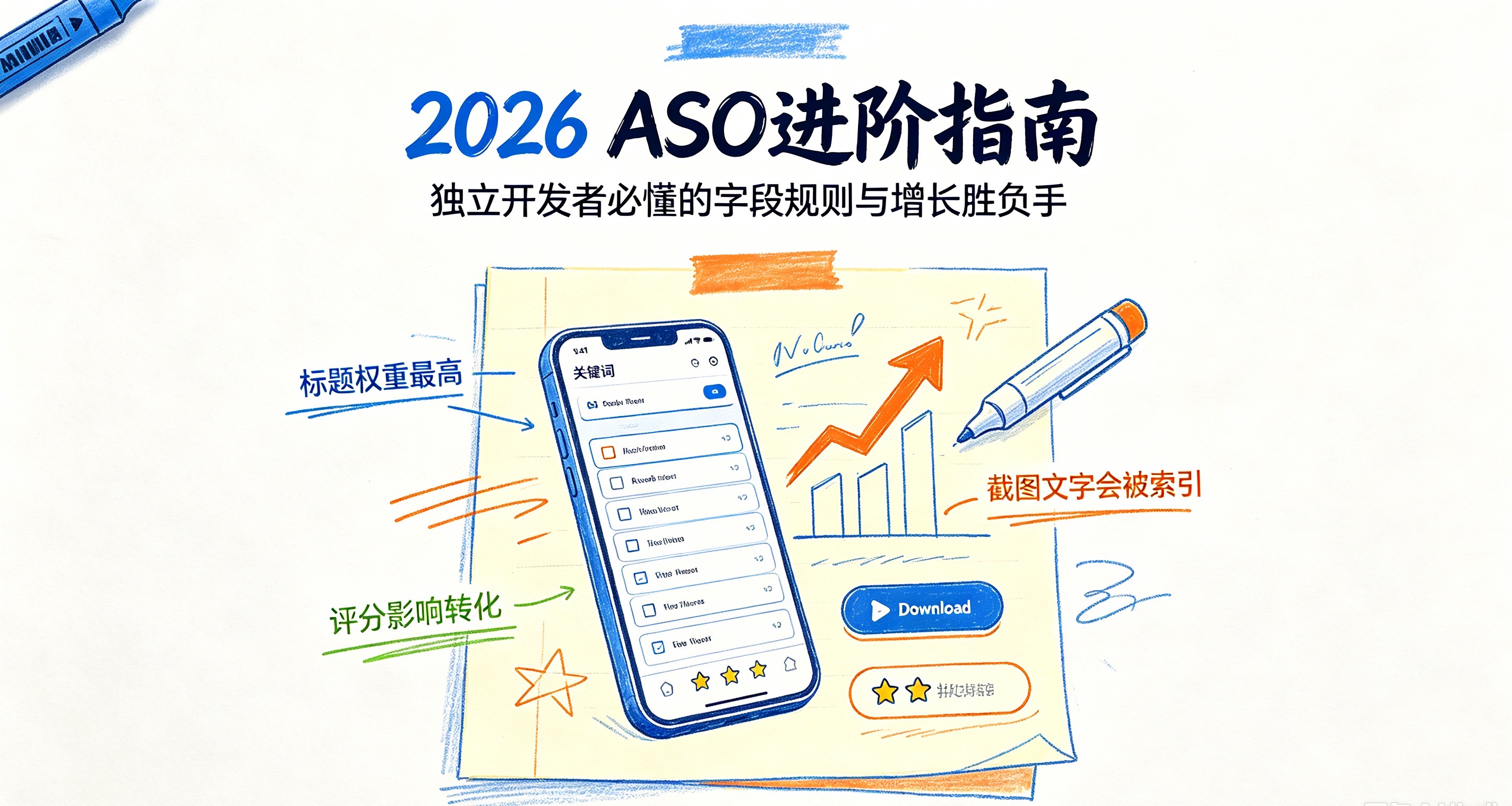 2026ASO进阶指南：独立开发者必懂的字段规则与增长胜负手