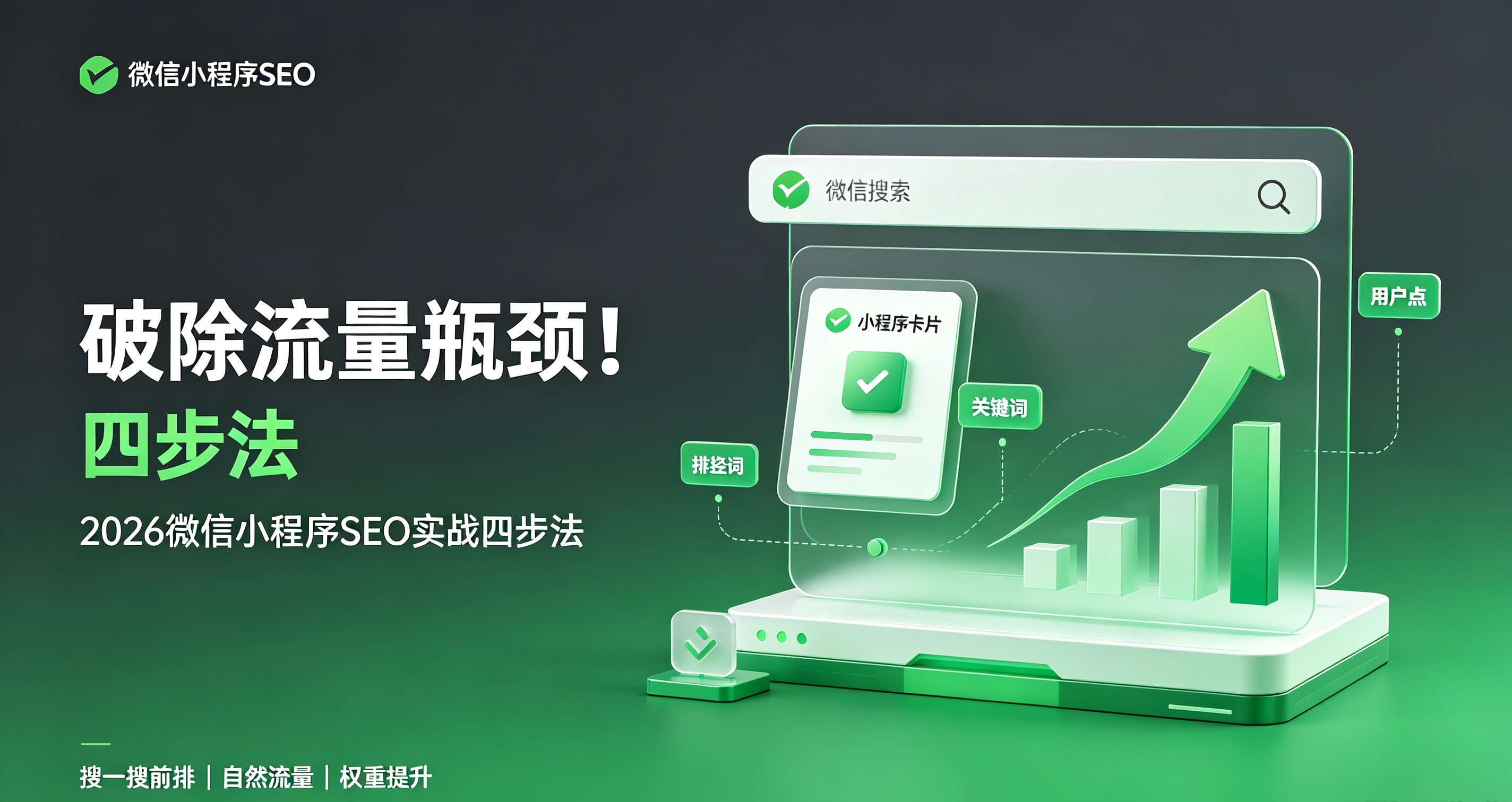 破除流量瓶颈！2026微信小程序SEO实战四步法，稳定抢占搜索前排