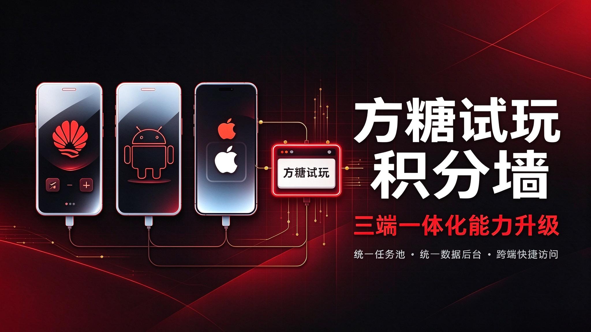 方糖试玩积分墙多端适配重磅升级：鸿蒙、安卓、iOS三端一体化能力升级